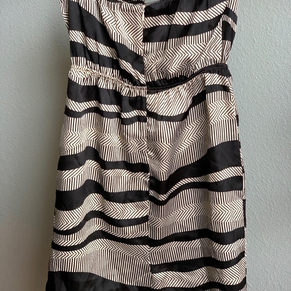 Strapless black and white dress